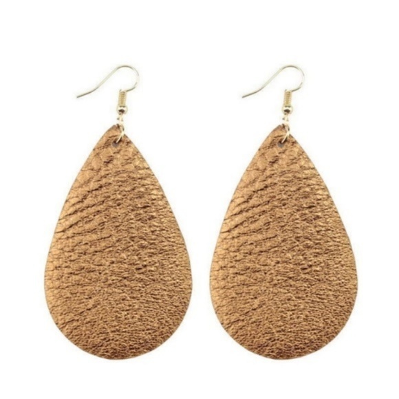 REVITALIZED Jewelry - 🌻 LAST ONE • Leather Teardrop Earrings